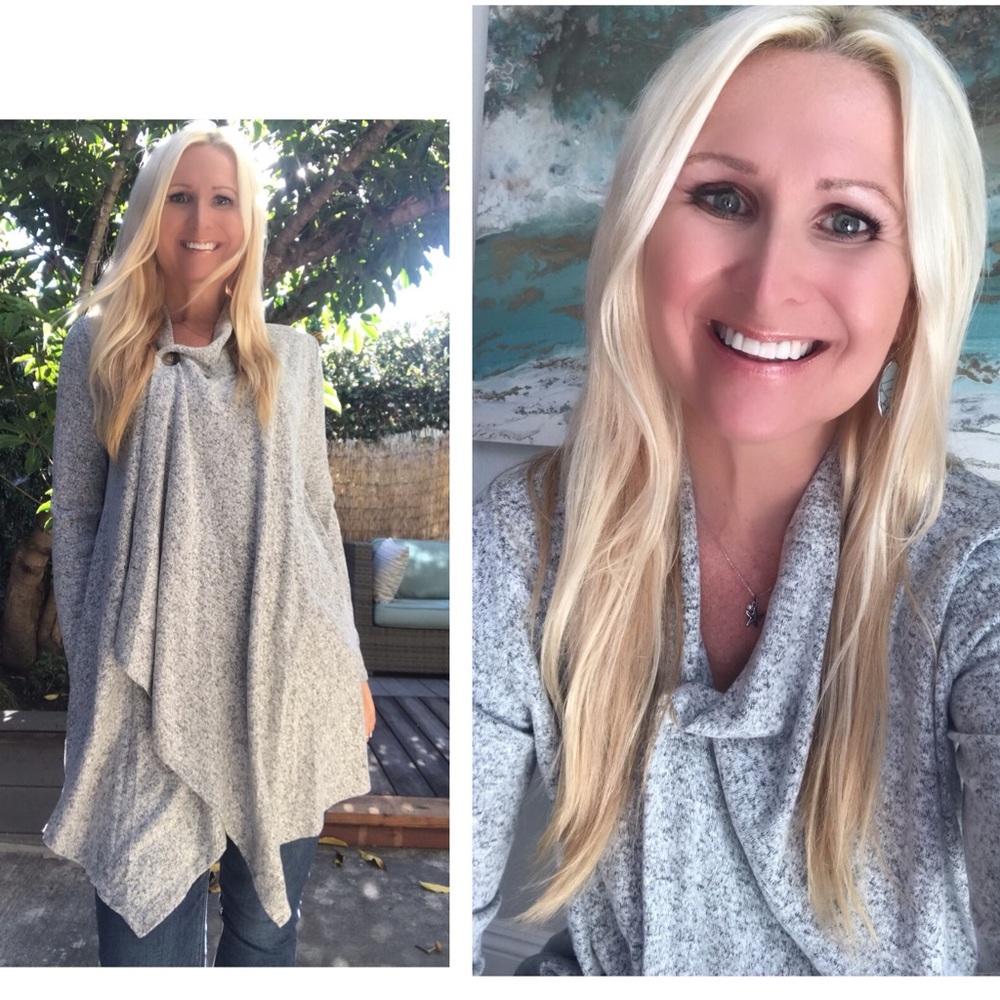 ☕️Gray Asymmetrical Flowy Cardigan 🌟